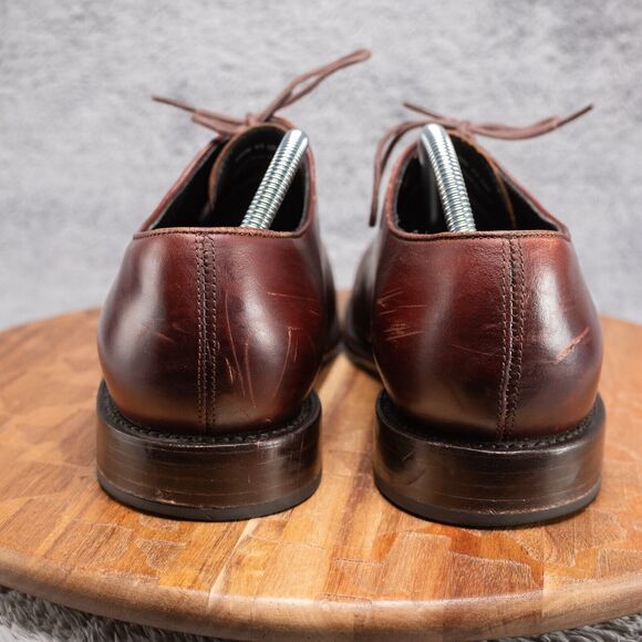 Thursday Everyday Men's Handcrafted Whole Cut Burgundy Leather Shoes, Size US 11 - Picture 5 of 10
